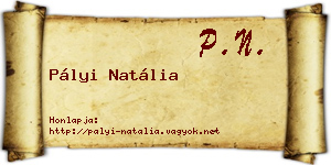 Pályi Natália névjegykártya